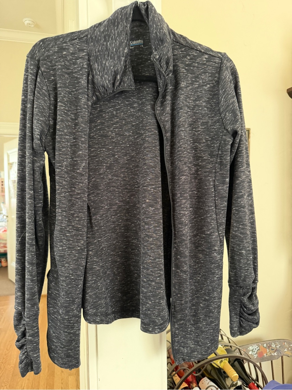 Columbia Heathered Charcoal Open Front Lightweight Jacket